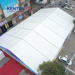 large outdoor big white trade show tent