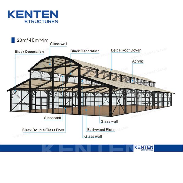 20m x 40m x 4m Atrium Tent For Wedding