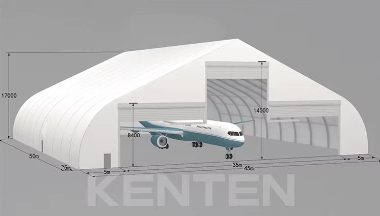 airport hangar tents size