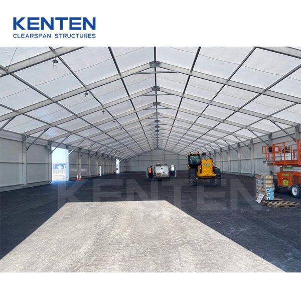 Large insulated temporary warehouse tent