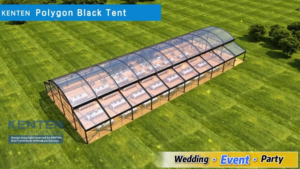 Polygon Black Structure Tent - Atrium Tent