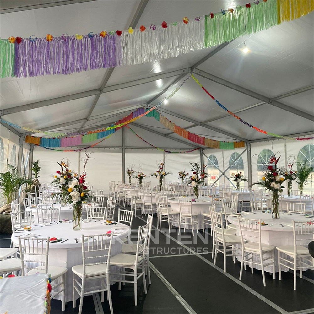 Restaurant tent interior