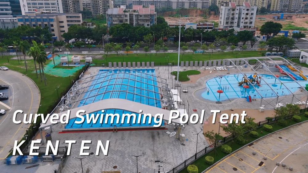 innovative curved swimming pool tents