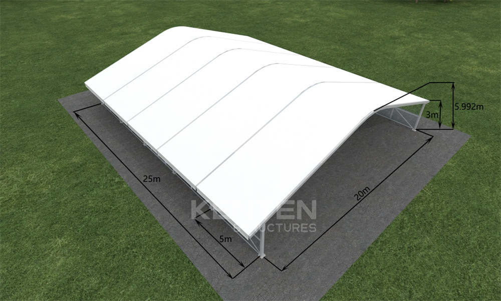 20x25x3m Curved Tent:
