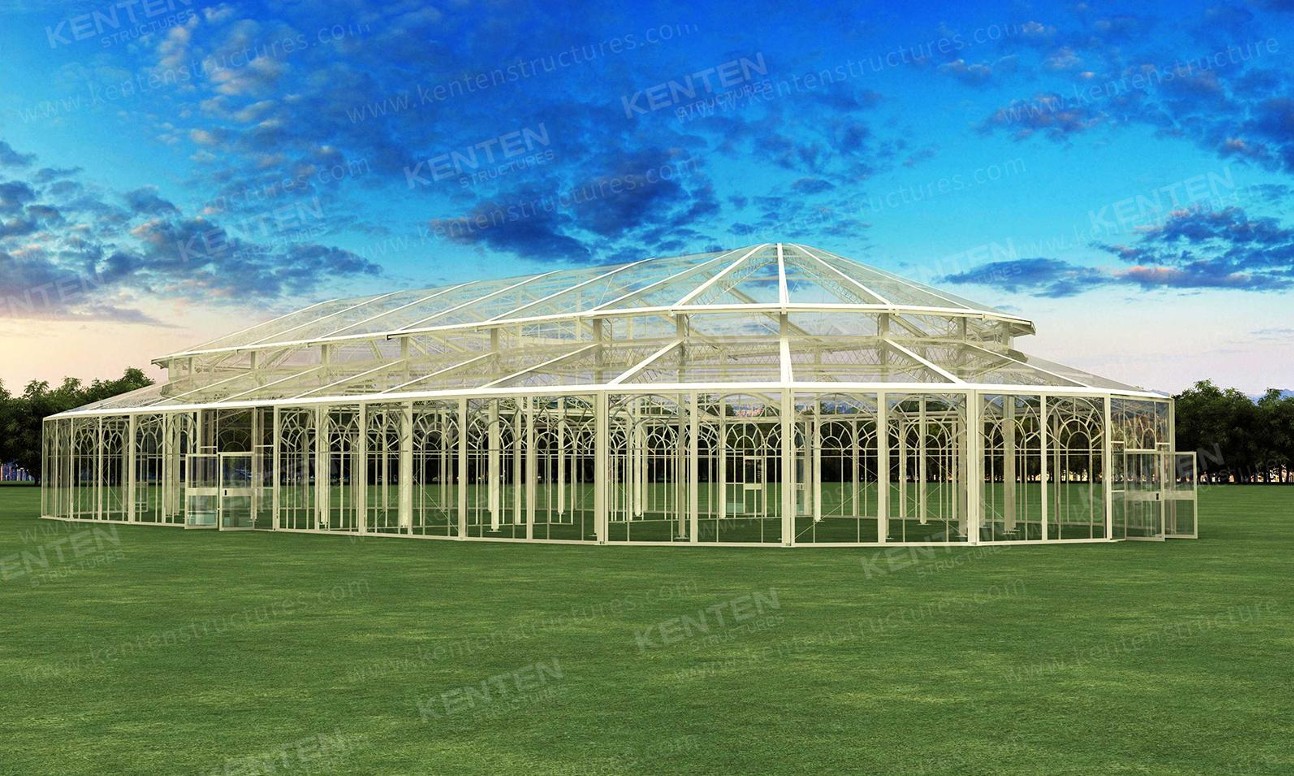 Beige wedding atrium tent