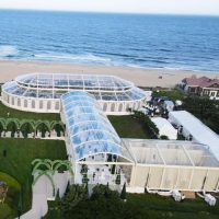 Beige wedding atrium tent
