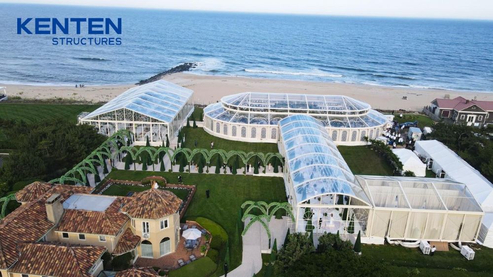 Beige wedding atrium tent