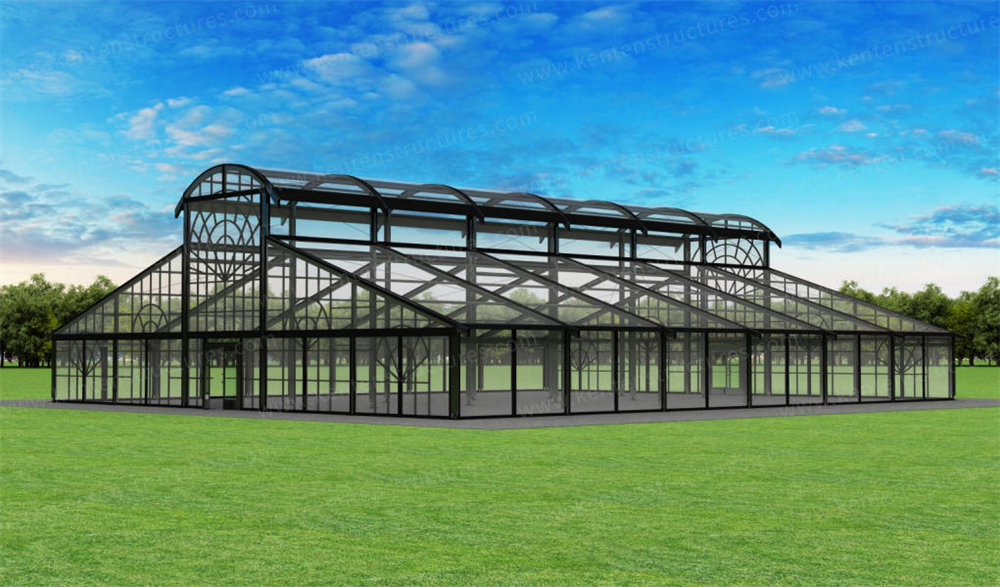 KENTEN Semi-Arch Atrium Tent (25m span × 30m length × 3m side height)