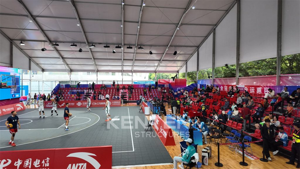 temporary basketball competition tent for the 15th National Games.