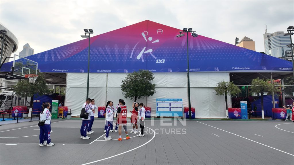 temporary basketball competition tent for the 15th National Games.