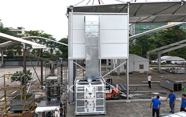 Tent air conditioning system installation