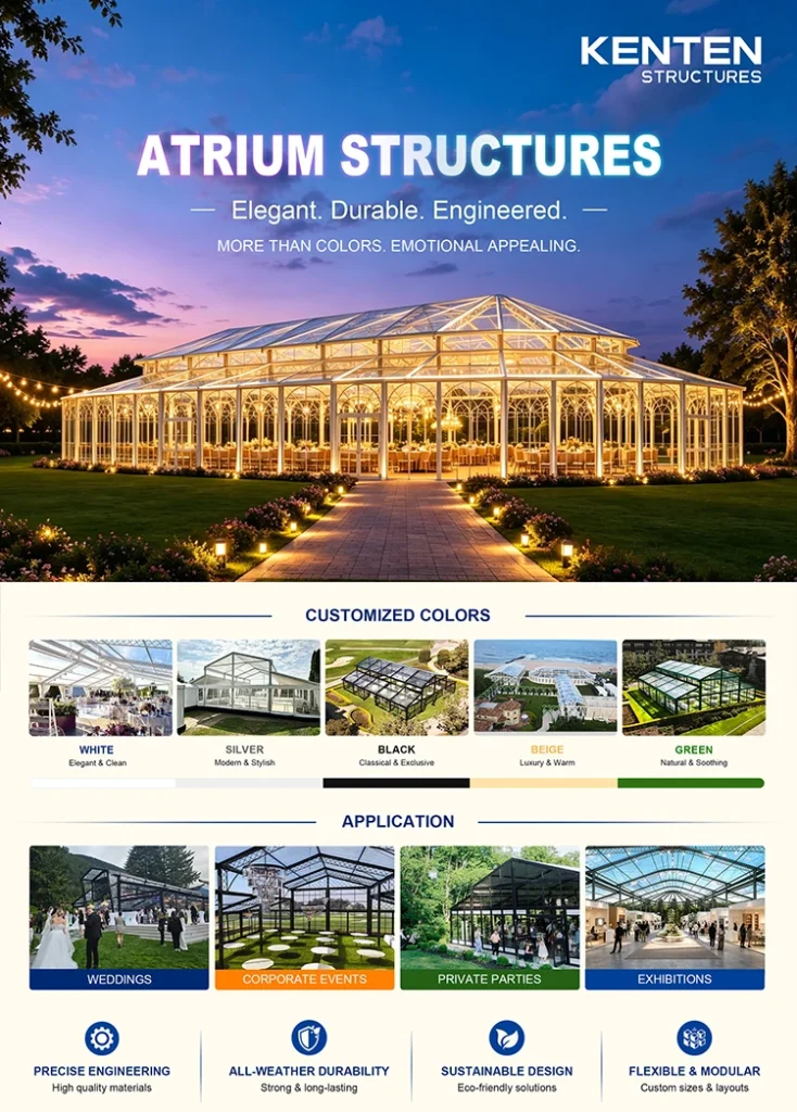 20x25m Atrium Tent — Crystal Clear Glass Marquee for Unforgettable Events