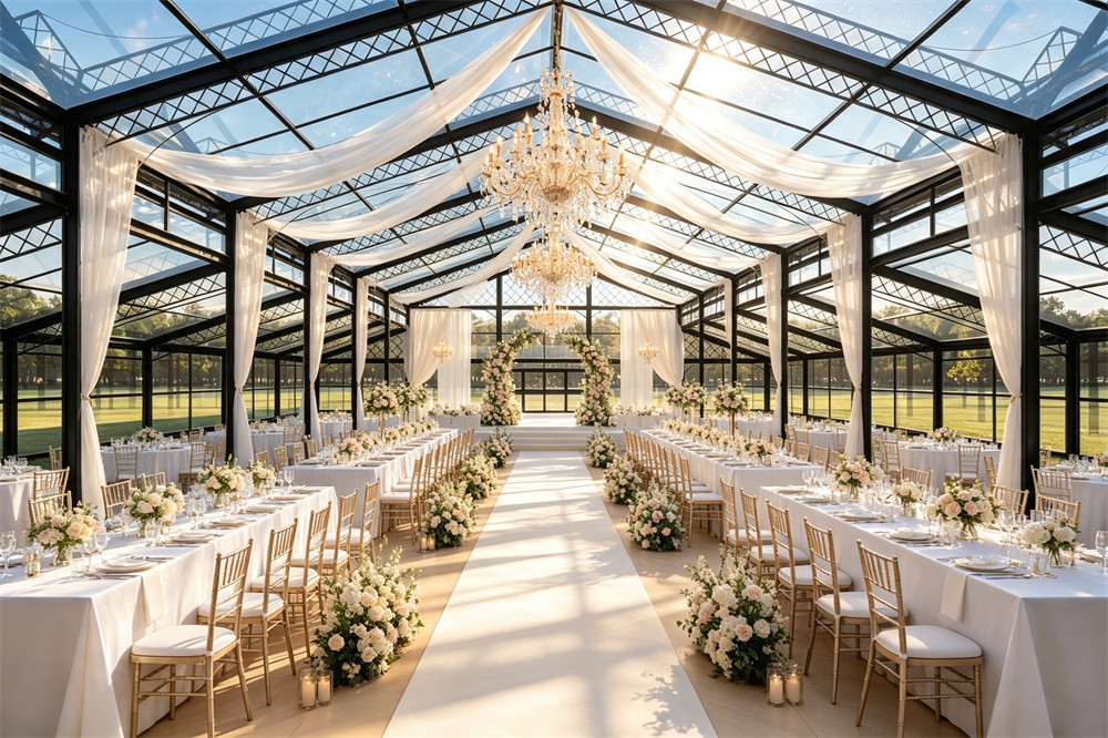 25m × 35m Atrium Tent with Transparent Roof