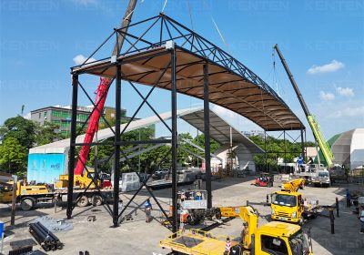 60m Span Black Aluminum Alloy Pyramid Structure Tent